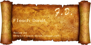 Flesch Donát névjegykártya
